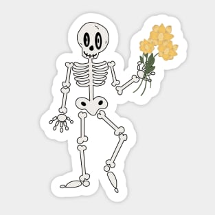 Skeleton flowers Sticker